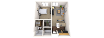 Traditional 1x1 530-761 SF