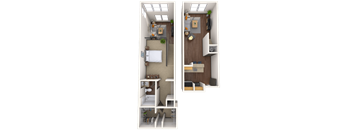 Dual Level 1x1 616-880 SF