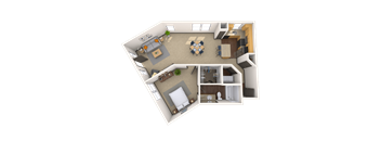 Traditional 1x1 867 SF