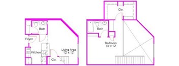 Dual Level 1x1.5 782 SF