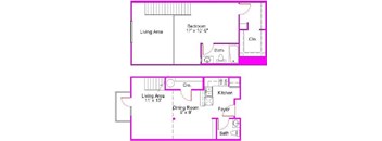 Dual Level 1x1.5 887 SF