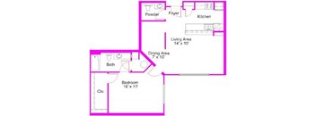 Traditional 1x1.5 932 SF