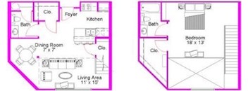 Dual Level 1x1.5 898 SF