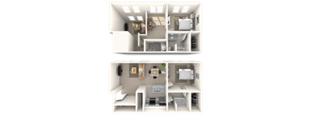 Dual Level 2x2 1204 SF
