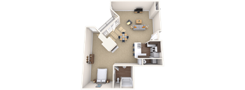 Studio 1x1 1215 SF