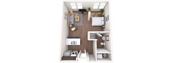Studio 1x1 510-693 SF