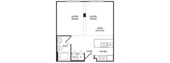 Studio 1x1 485-753 SF