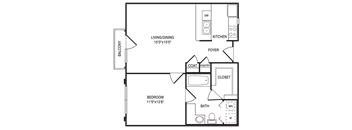 Traditional 1x1 485-660 SF