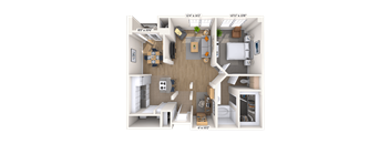 Traditional 1x1 850 SF