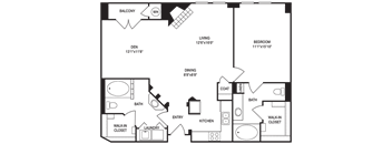 Traditional 1x1 1019 SF