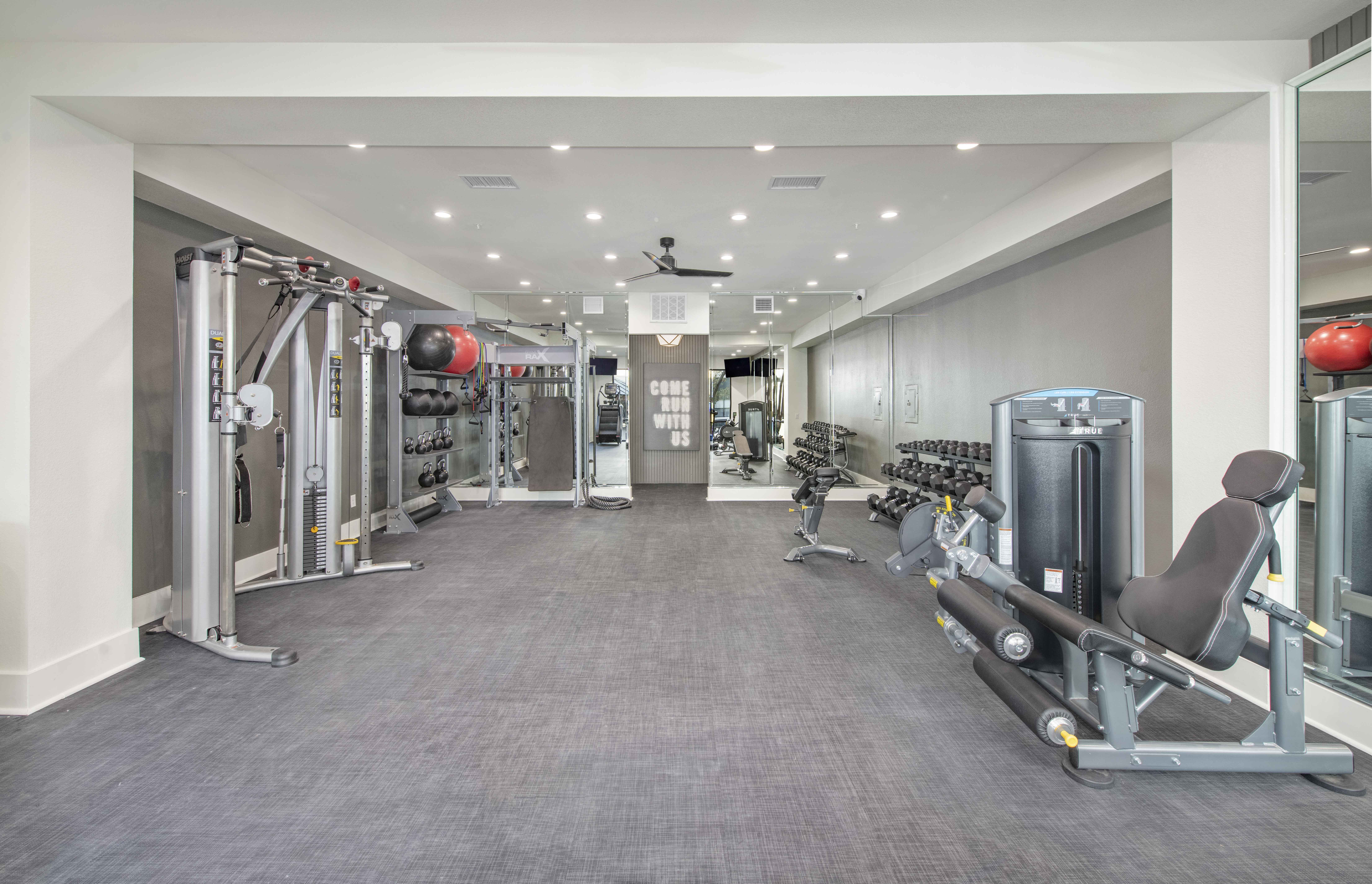 the gym at the flats at obsidiancontinuous gym flooring