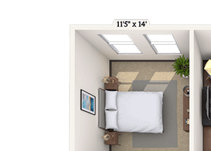 Traditional 1x1 873-907 SF