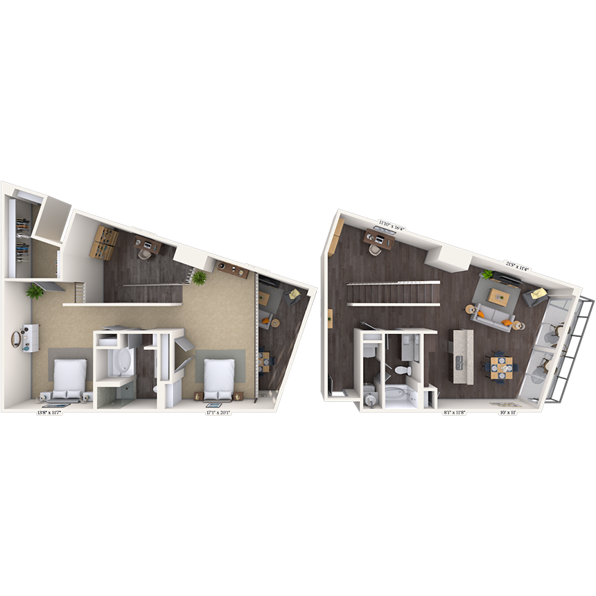 Penthouse 1x2 1663 SF