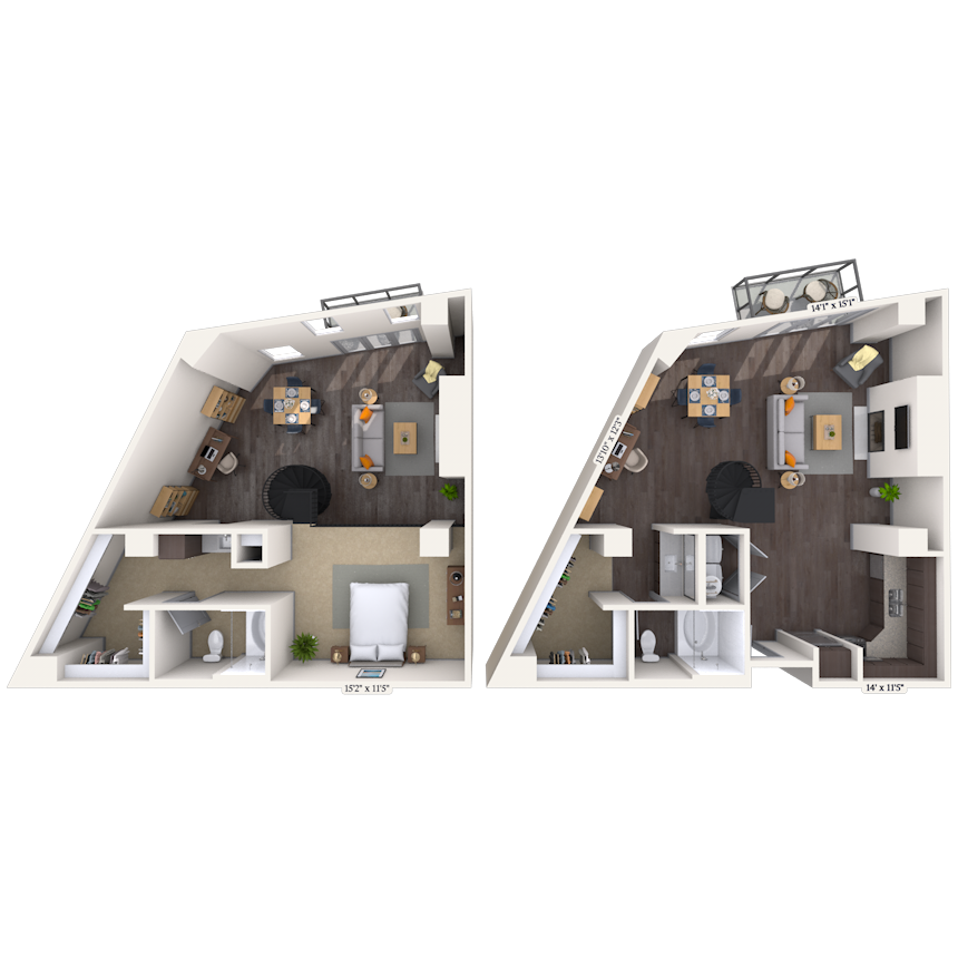 Loft 1x2 1136-1189 SF