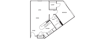 Traditional 1x1 667-927 SF