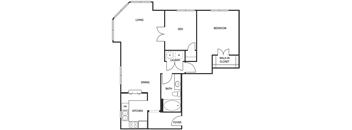 Traditional 1x1 940 SF