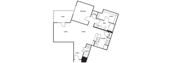 Traditional 1x1 941 SF