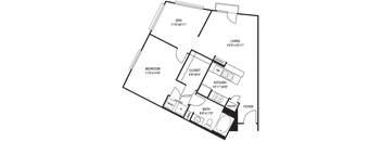 Traditional 1x1 842-876 SF