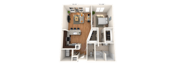 Traditional 1x1 969 SF