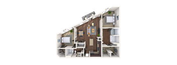 Traditional 2x2 1196 SF