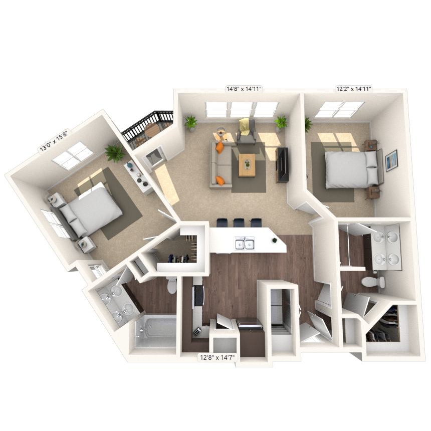 Traditional 2x2 1001-1130 SF