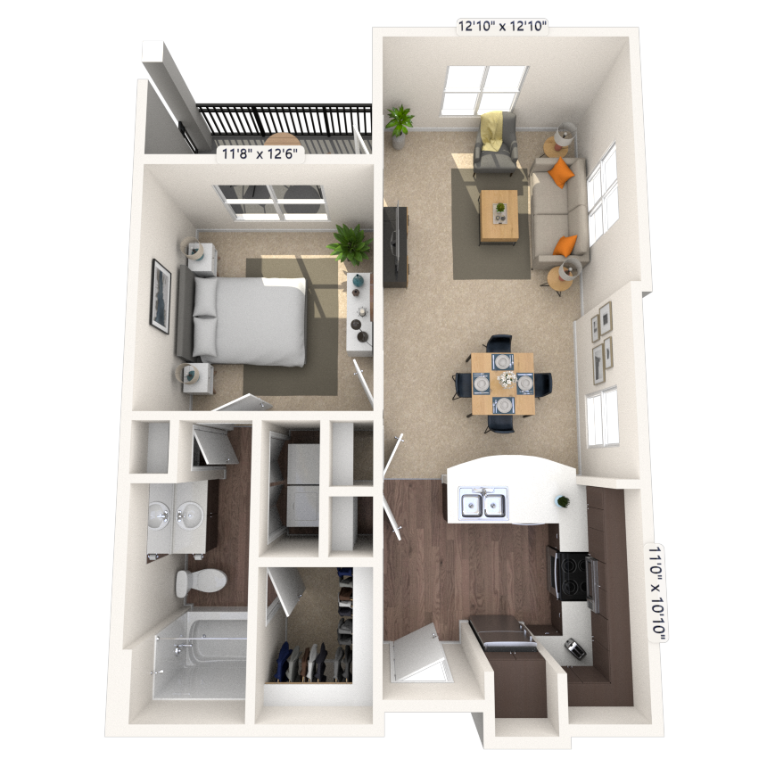 Traditional 1x1 662-921 SF