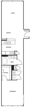 Traditional 1x1 908-945 SF