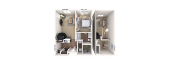 Traditional 1x1 795-945 SF