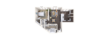 Traditional 1x1 840 SF