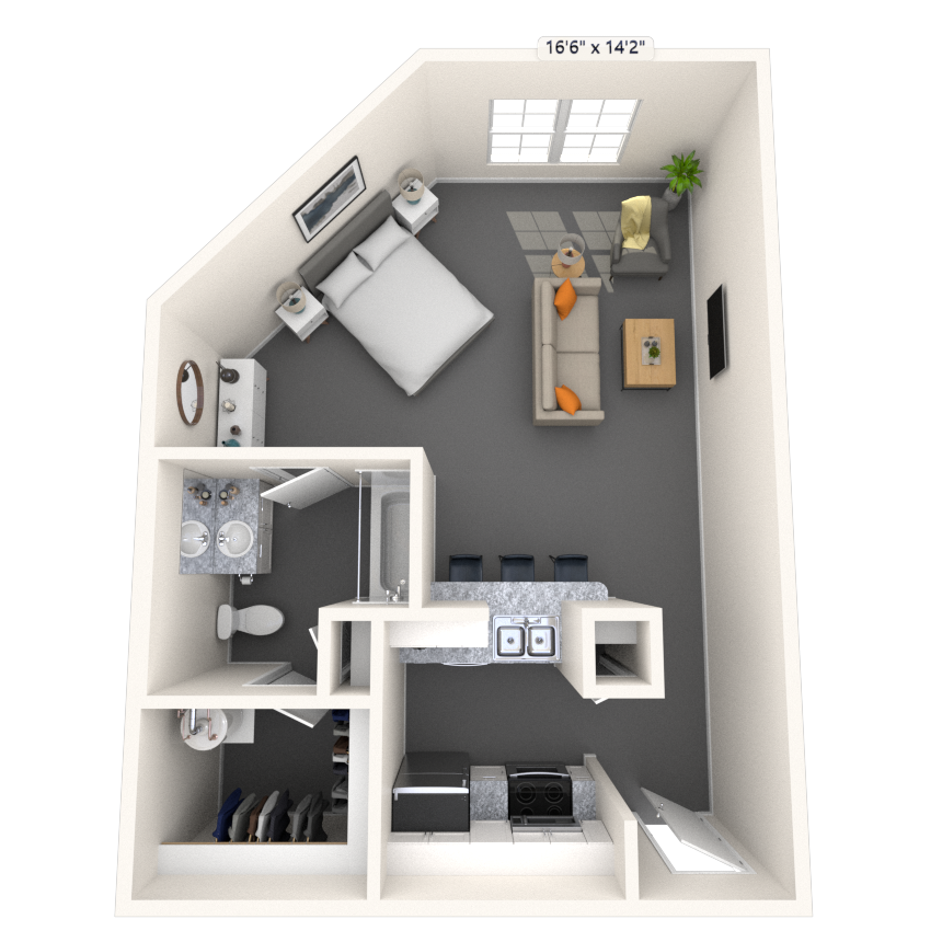 Studio 0x1 527-596 SF