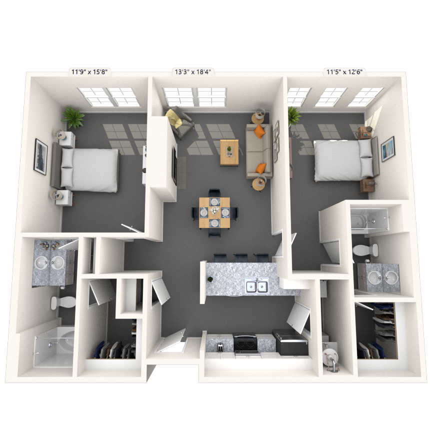 Traditional 2x2 1008-1142 SF