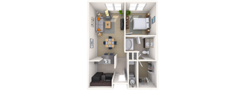 Traditional 1x1 660-880 SF