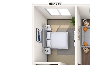 Traditional 2x2 1130 SF