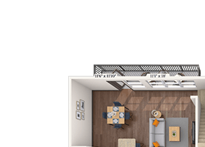 Dual Level 1x1 1082 SF