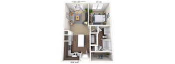 Traditional 1x1 657-743 SF