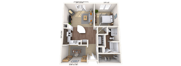 Traditional 1x1 835-862 SF