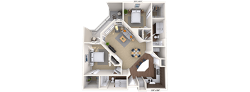 Traditional 2x2 1138 SF