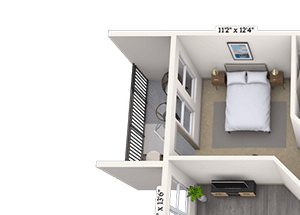 Traditional 2x2 1195 SF
