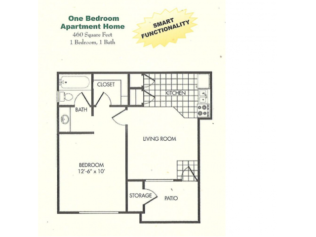1 BEDROOM Floor Plan 1