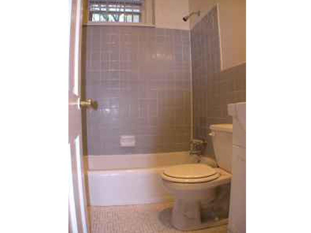 a bathroom with a toilet and a bath tub