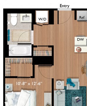 1 Bedroom/1 Bathroom (A05) Floor Plan 1 Bedroom/1 Bathroom (A05) Floor Plan at Continuum55, White Plains, New York