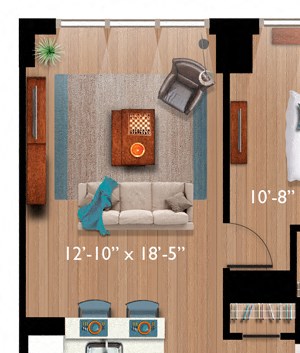 1 bed 1 bath Penthouse B (A05P) Floor Plan 1 bed 1 bath Penthouse B (A05P) Floor Plan at Continuum55, New York, 10606