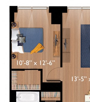 1 Bedroom/1 Bathroom (A07) Floor Plan 1 Bedroom/1 Bathroom (A07) Floor Plan at Continuum55, White Plains, New York