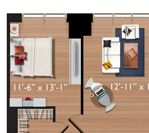 2 Bedrooms/2 Bathrooms (C02) Floor Plan 2 Bedrooms/2 Bathrooms (C02) Floor Plan at Continuum55, New York