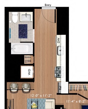 Studio (S01) Floor Plan Studio (S01) Floor Plan at Continuum55, White Plains, NY