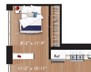 Studio (S02) Floor Plan Studio (S02) Floor Plan at Continuum55, White Plains, NY, 10606