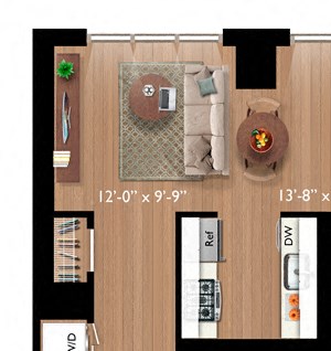 Studio (S05) Floor Plan Studio (S05) Floor Plan at Continuum55, New York