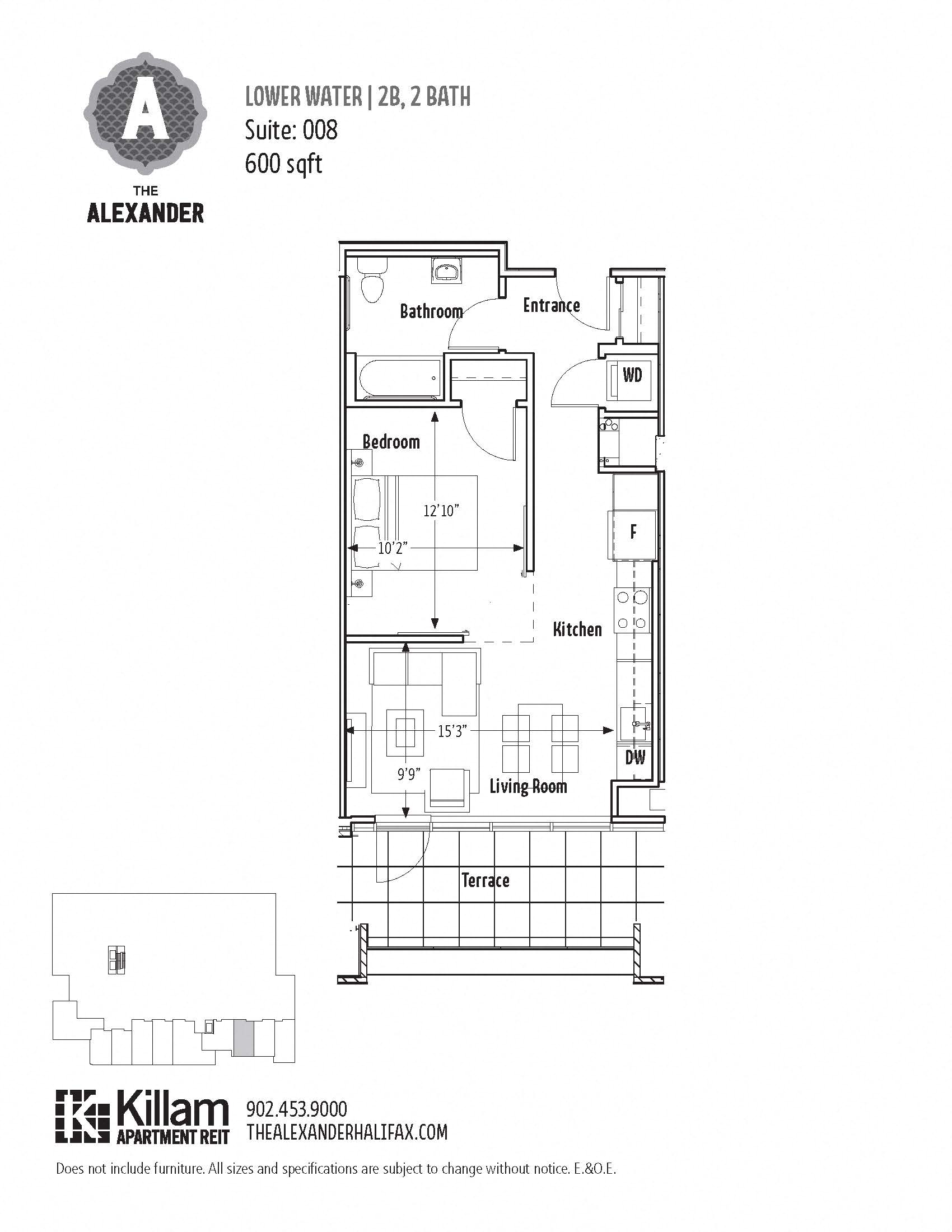 The Alexander Common Two Bedroom Floor Plan