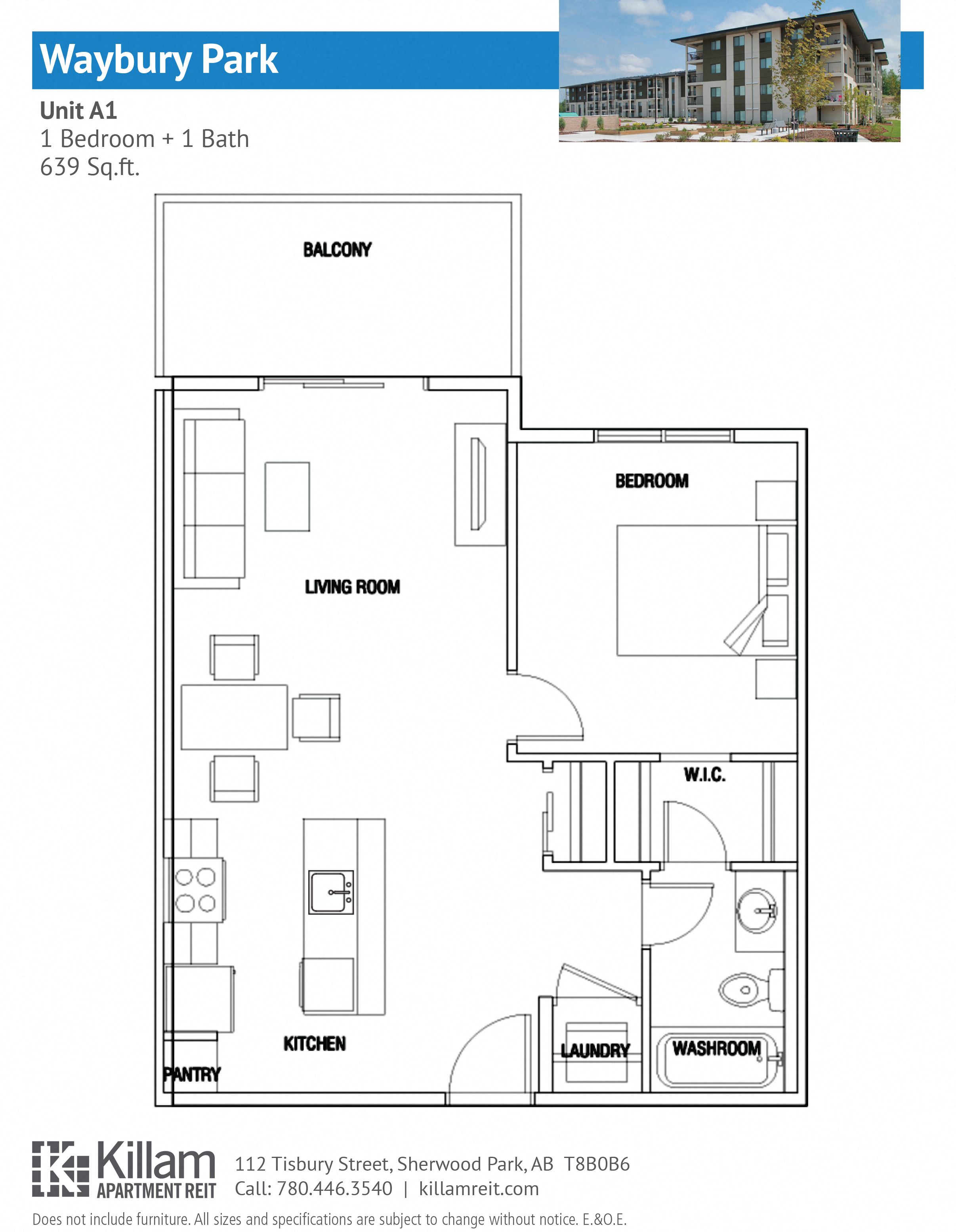 Unit A1 1 Bedroom + 1 Bath