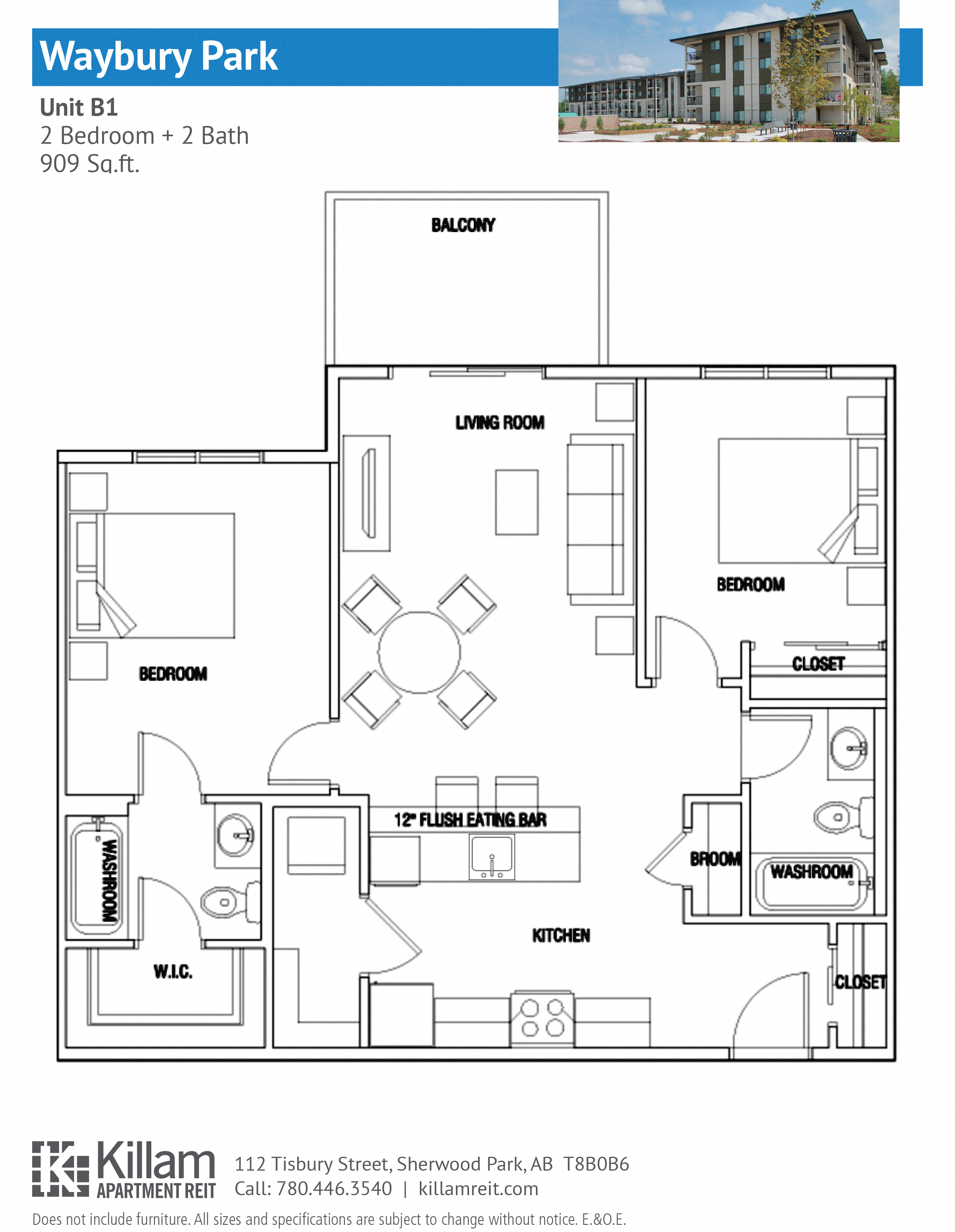 Unit B1 2 Bedroom + 2 Bath